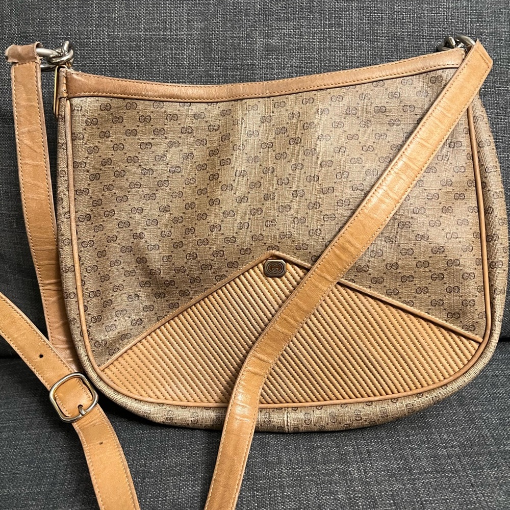 Gucci Beige and Tan Satchel